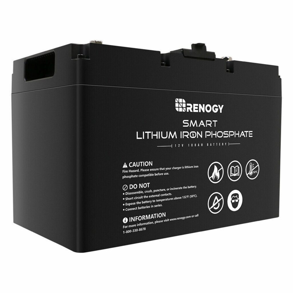 Renogy Smart Lithium Iron Phosphate Battery 12 Volt 100AH Lithium